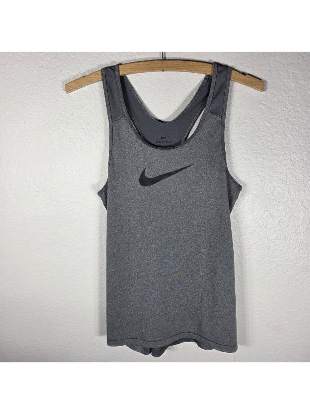 Nike Dri-FIT Tank Top Womens Size M Gray Racerback Athletic Running Gym